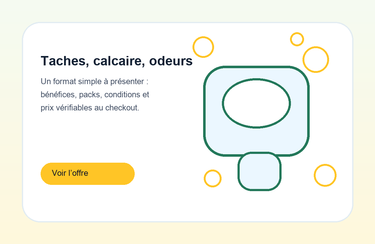 Bénéfices FlushCleanse taches calcaire odeurs